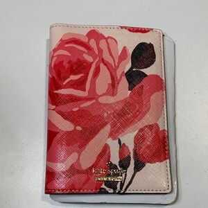 Kate Spade Red and Pink Floral Passport Cover